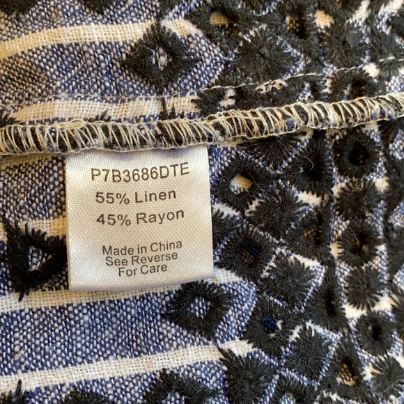 PARKER Jeanette Embroidered Linen Rayon Dress - M - Picture 6 of 8